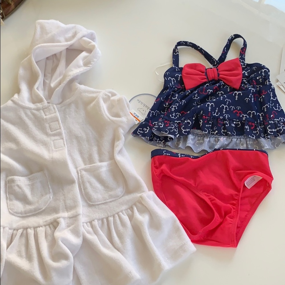 Bathing suit and cover up 12-18 mo
